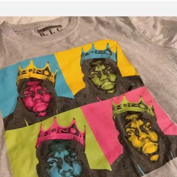Notorious Big Biggie Smalls Graphic Light Gray T-Shirt M - Picture 5 of 8